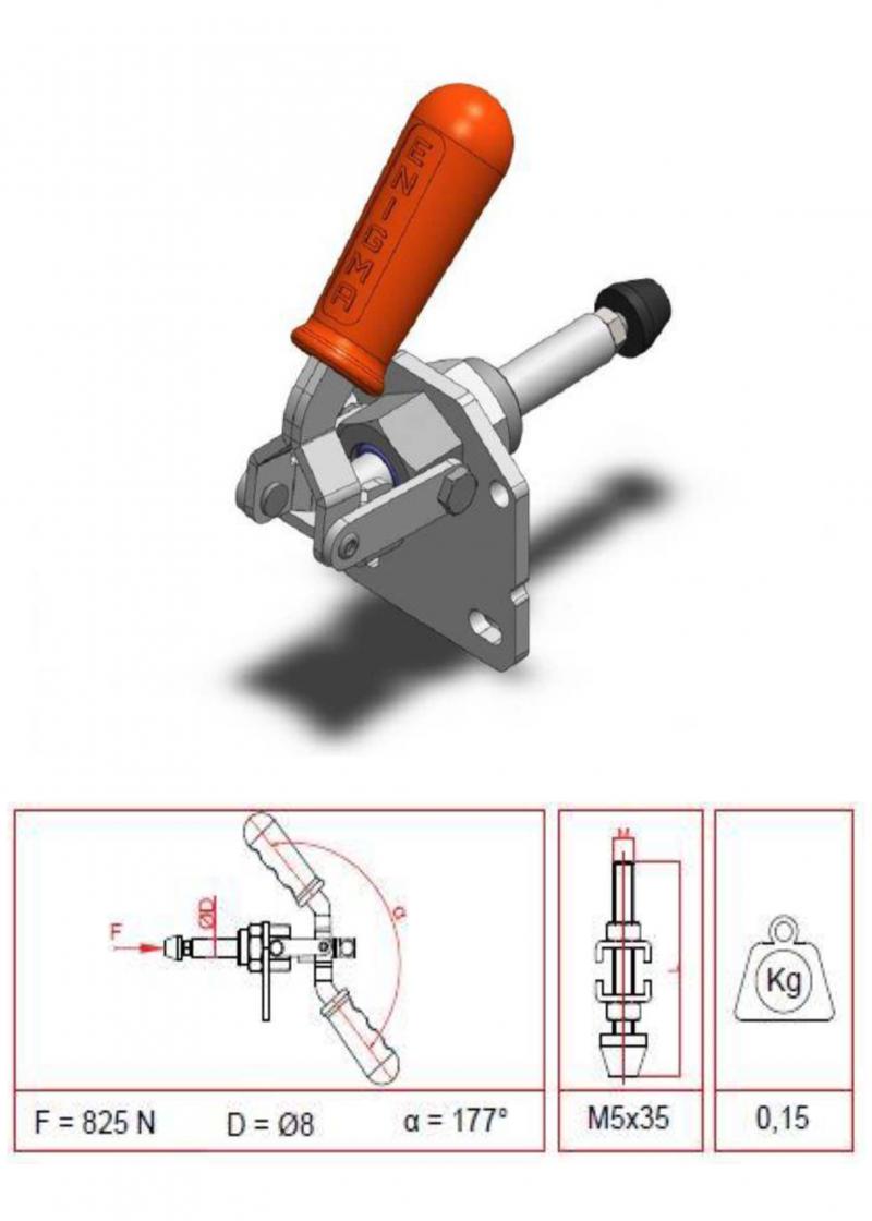 Vertikale Push-Pull-Basisklemme 16008 D