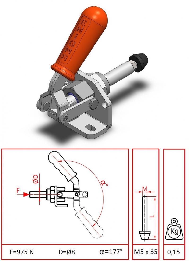 Horizontale Push-Pull-Basisklemme 16008 Y (1601 Y)