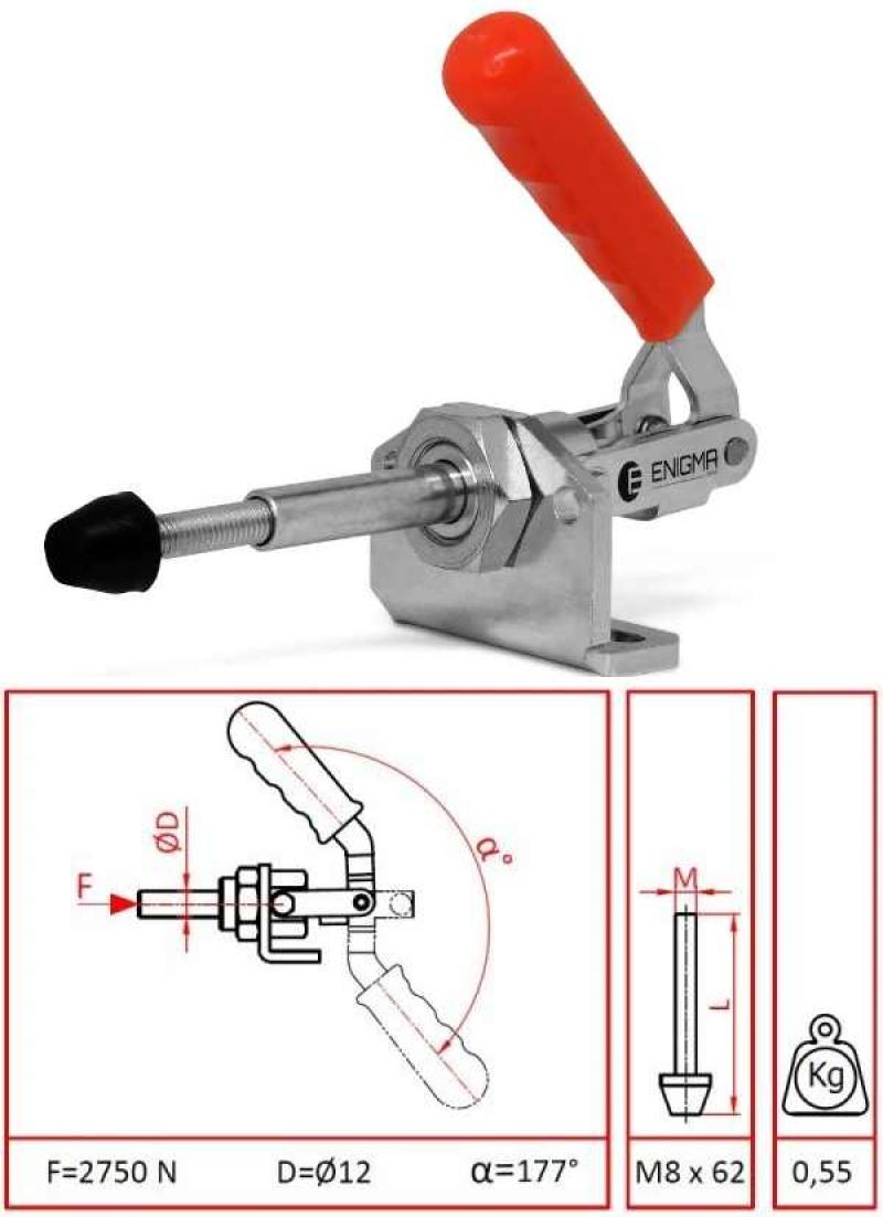 Horizontale Push-Pull-Basisklemme 16012 Y (1604 Y)